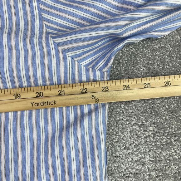 Brooks Brothers Regent Dress Shirt Men’s 16 1/2 Blue Striped Button Up Cotton - Picture 10 of 12